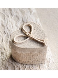 SET 4 CONTENANTS LIN COEUR 6CM X 6CM X 4.5CM