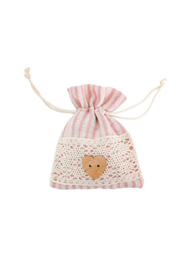 SET 4 BOURSES RAYEES ROSE PASTEL 8CM X 10CM