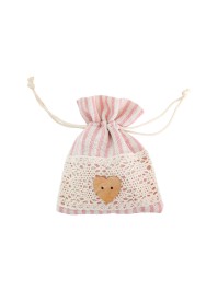 SET 4 BOURSES RAYEES ROSE PASTEL 8CM X 10CM