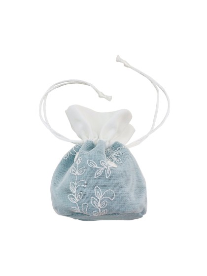 SET 4 BEUTEL BRODEES BLAU PASTELL 6CM X 6CM X 11CM