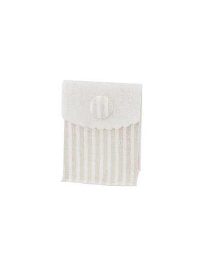 SET 4 TÜTEN RAYURES BLANC/LEINEN 5.5CM X 4CM X 8CM
