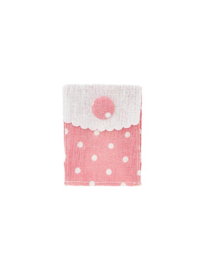 SET 4 SACS ROSE PASTEL A POIS 8.2CM X 5.7CM
