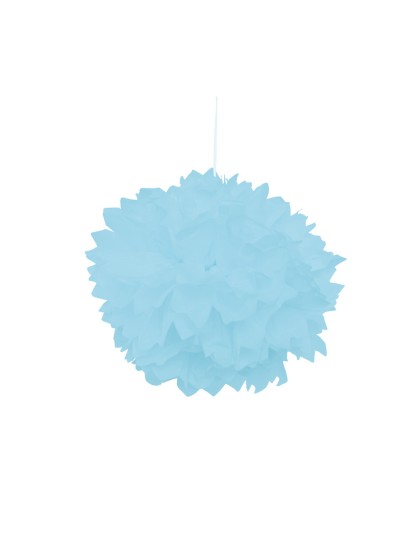 SET 2 POMPONS PAPIER DE SOIE BLEU PASTEL DIA 30CM