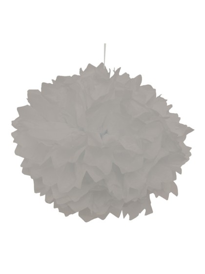SET 2 POMPONS PAPIER DE SOIE GRIS DIA 40CM