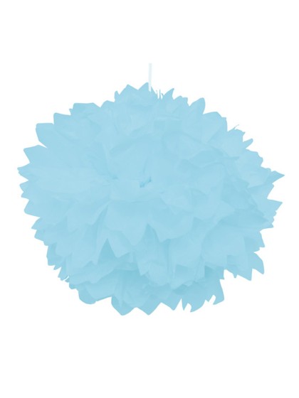 SET 2 POMPONS PAPIER DE SOIE BLEU PASTEL DIA 40CM