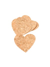 SET 12 CORK HEARTS 8.3CM X 7CM
