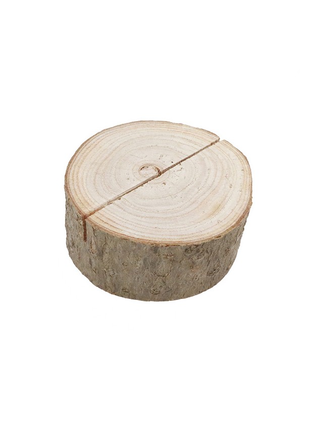 ROUND WOODEN MENU HOLDER WITHOUT NAME CARD DIA 6CM X 4CM