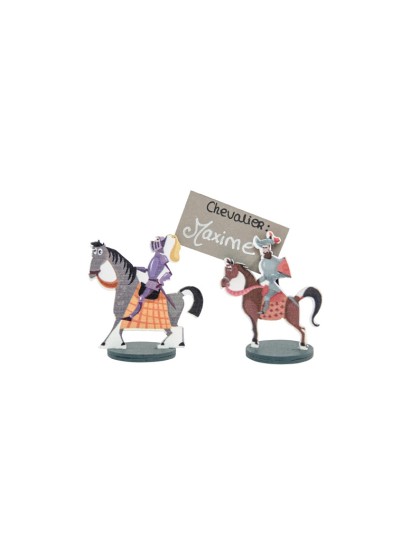 SET 4 MARQUE-PLACES CHEVALIER  5CM