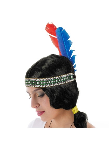 INDIAN-HEADBAND 2 FEATHERS 