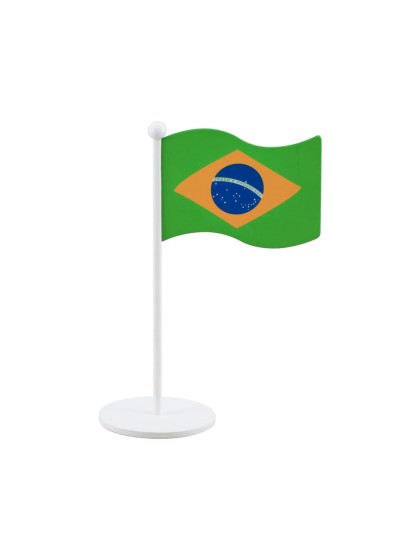 CENTRE DE TABLE BOIS DRAPEAU BRESIL 20CMX11CM 20CM X 11CM