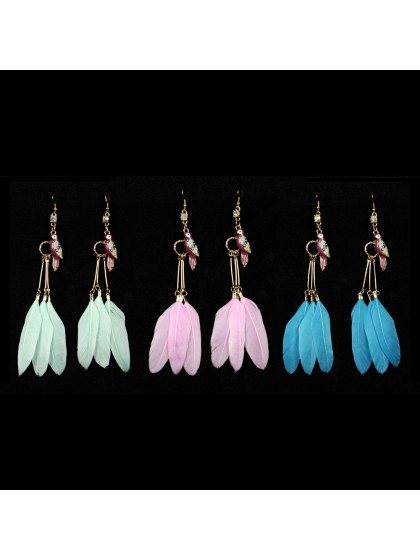 BOUCLES D’OREILLES PLUMES 3 COL ASS 