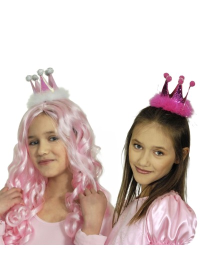 CROWN WITH CLIP 2 ASS PINK AND FUCHSIA 