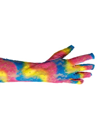 GLOVES LACE LONG RAINBOW 