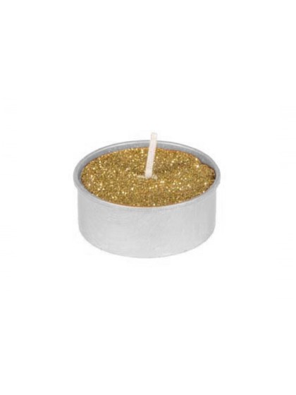 SET 6 KERZEN CH PLAT GOLD GLITZER 4H DIA 3.5CM