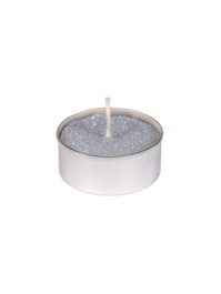 SET 6 BOUGIES CH PLAT ARGENT PAILLETE 4H DIA 3.5CM