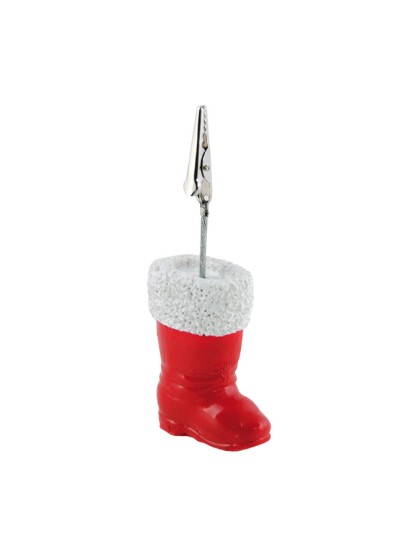 RED BOOT TABLE PLACE CARD HOLDER  4CM X 2CM X 11CM