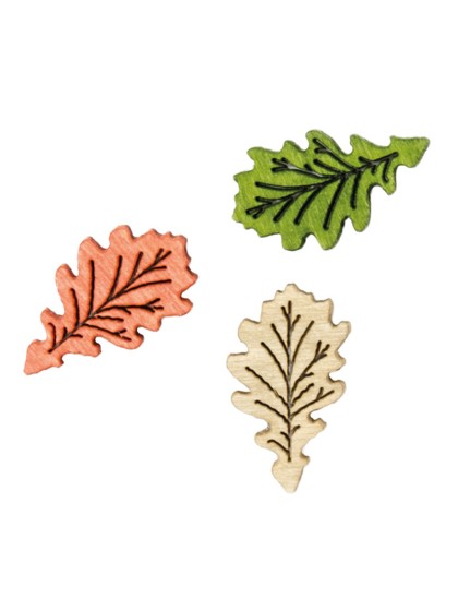 BAG OF 24 MINI AUTUMN LEAVES ASS COLORS 2CM