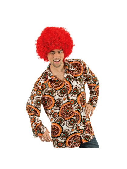 70’S ORANGE CIRCLE SHIRT L