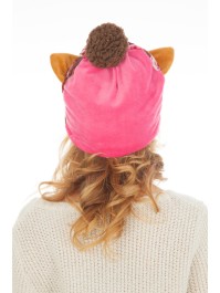 BONNET CHAT TRICOT 4 ASS GRIS/ROSE/VERT/BLANC TU