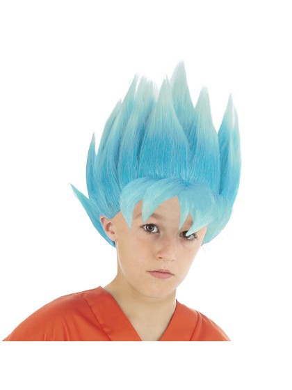 CHILD GOKU SAIYAN SUPER BLUE DBS WIG - DRAGON BALL SUPER © 
