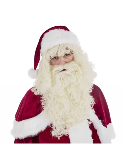 PERRUQUE + BARBE PERE NOEL NATUREL LUXE 