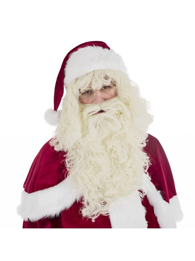 PERRUQUE + BARBE PERE NOEL NATUREL LUXE 