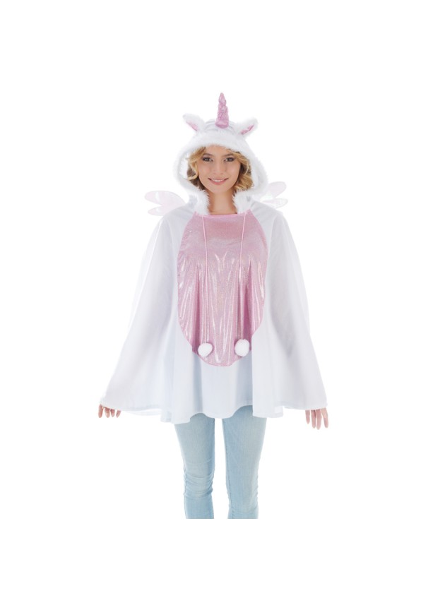 PONCHO LICORNE AVEC CAPUCHE TU