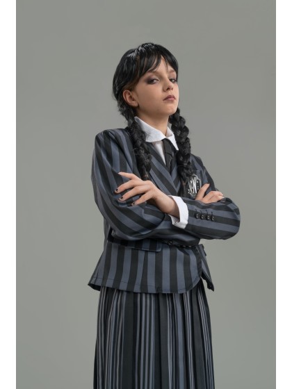 UNIFORME SCHWARZ / GRAU 3 TEILE MITTWOCH - WEDNESDAY © 140CM