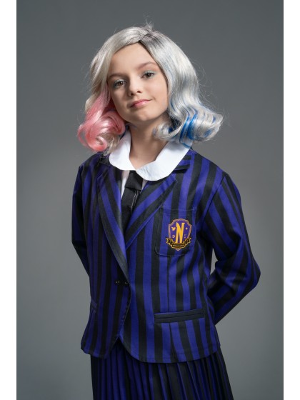 UNIFORME SCHWARZ / VIOLETT 3 TEILE MITTWOCH - WEDNESDAY © 152CM