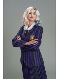 UNIFORME SCHWARZ / VIOLETT 3 TEILE MITTWOCH - WEDNESDAY © 164CM