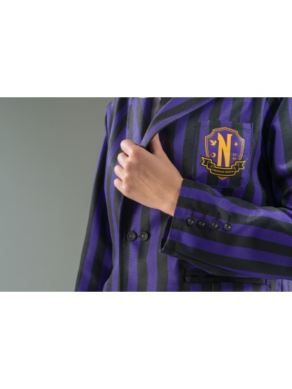 UNIFORME SCHWARZ / VIOLETT 3 TEILE MITTWOCH - WEDNESDAY © 164CM