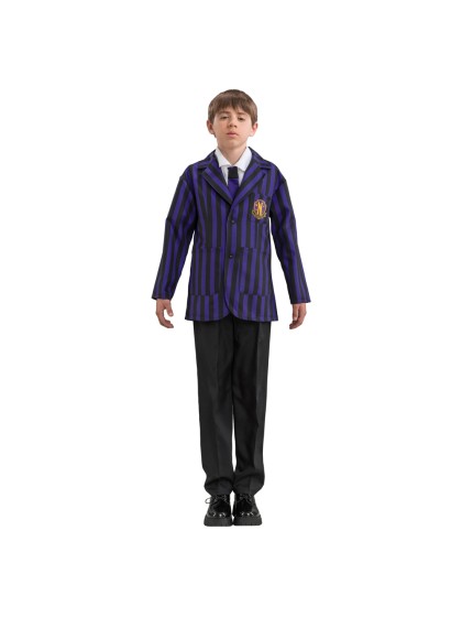 WEDNESDAY © BOY SCHOOL UNIFORM BLACK / VIOLET 3 PIECES 140CM