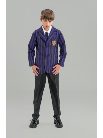 UNIFORME NOIR / VIOLET GARCON 3 PIECES MERCREDI - WEDNESDAY © 140CM