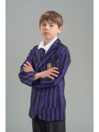 UNIFORME SCHWARZ / VIOLETT JUNGE 3 TEILE MITTWOCH - WEDNESDAY © 140CM