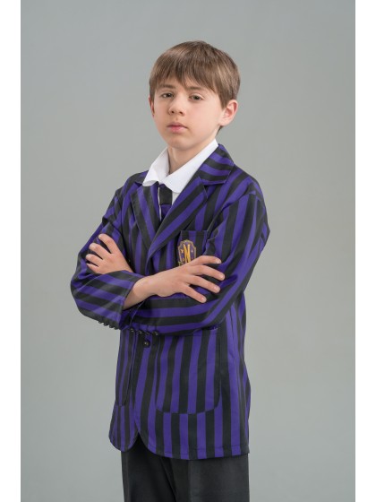 WEDNESDAY © BOY SCHOOL UNIFORM BLACK / VIOLET 3 PIECES 152CM