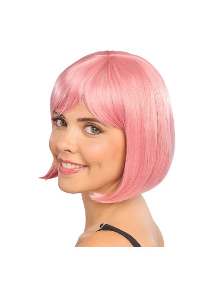 PERRUQUE LOVA CHEVEUX COURTS ROSE PASTEL 30CM