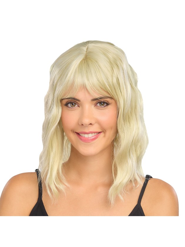 TESSA - WAVY BLOND SHORT HAIR WIG WITH FRINGE 35CM