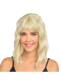 PERRUQUE TESSA CHEVEUX COURTS ONDULES AVEC FRANGE BLOND 35CM