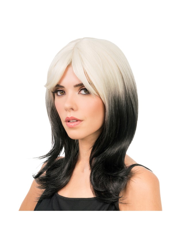 PERRUQUE BILLIE NOIR ET BLANC 48CM