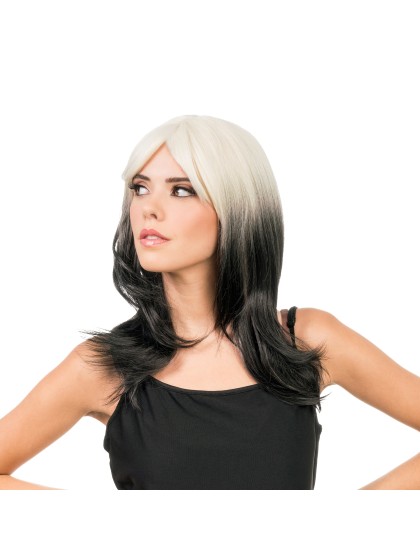 PERRUQUE BILLIE NOIR ET BLANC 48CM