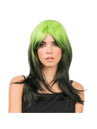 BILLIE BLACK AND GREEN HAIR WIG 50CM