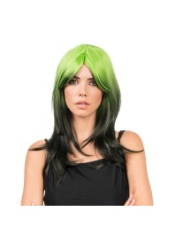 PERRUQUE BILLIE NOIR ET VERT 50CM