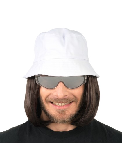 PERRUQUE LORENZO CHEVEUX NOIR AVEC BOB BLANC 