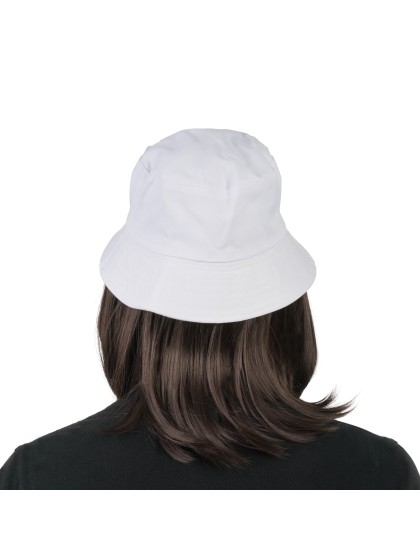 LORENZO - DARK BROWN HAIR WIG WITH WHITE BUCKET HAT 
