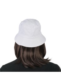 LORENZO - DARK BROWN HAIR WIG WITH WHITE BUCKET HAT 