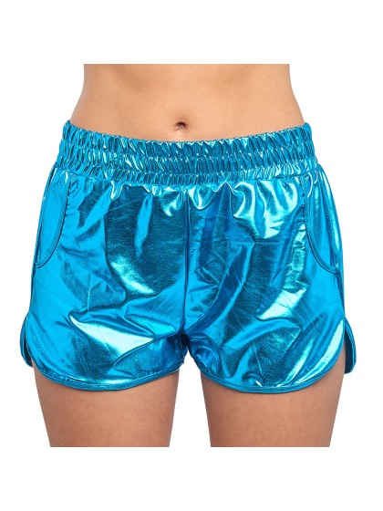 SHORT METALLISE BLEU M