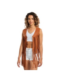 GILET WESTERN A FRANGES L-XL