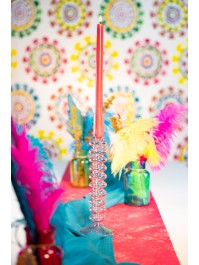 RASPBERRY ROMANCE TABLE RUNNER 30CM X 10M