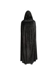 CAPE CAPUCHE VELOURS NOIR LUXE 212CM