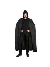 CAPE CAPUCHE TISSU NOIR 190CM